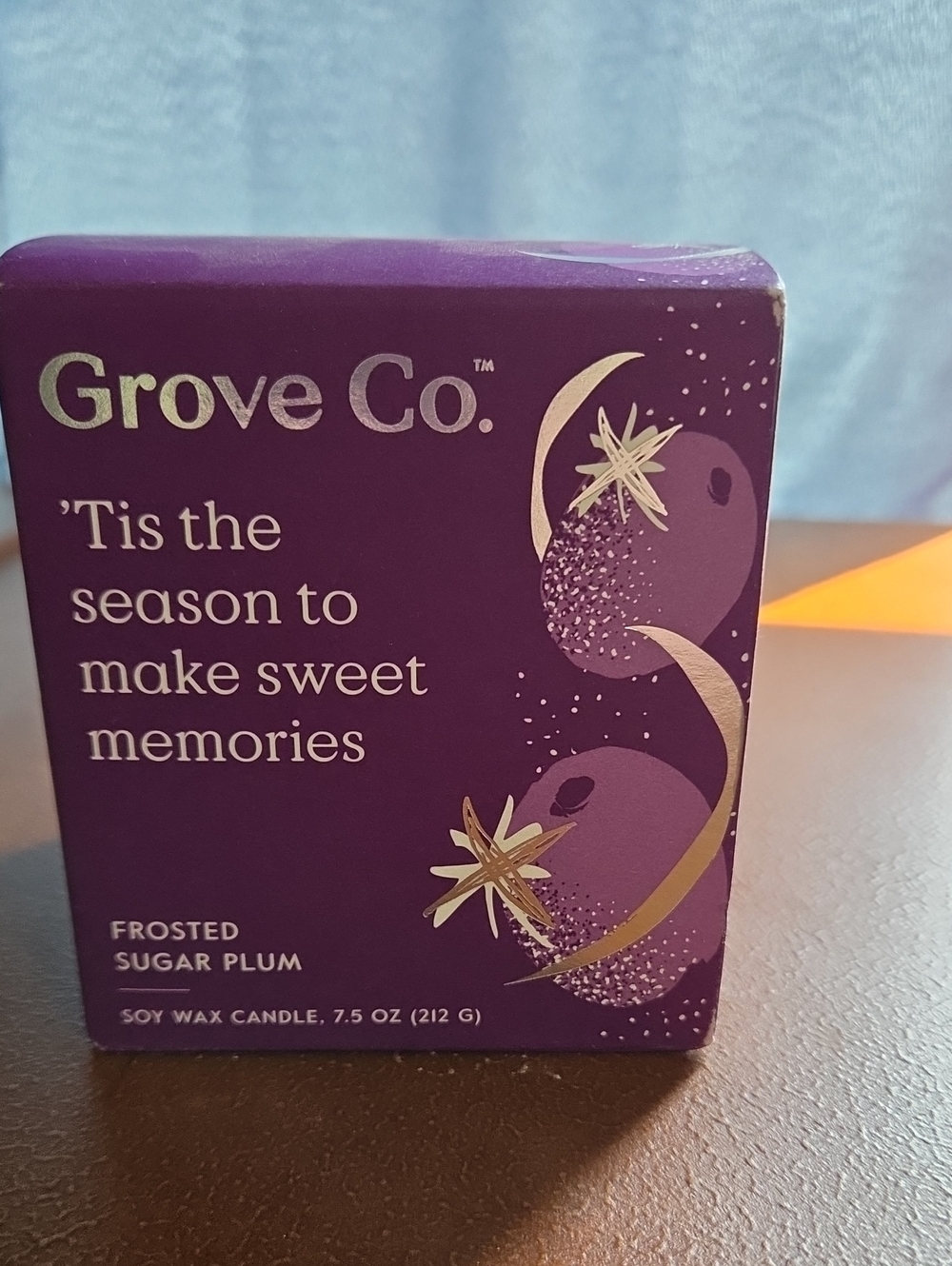 Grove Co. Frosted Sugar Plum Soy Candle - Purple